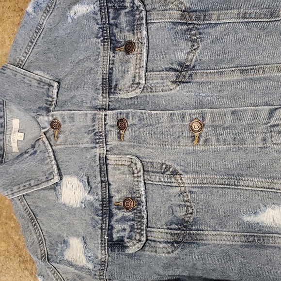 Veveret Full Size Distressed Sleeveless Longline Denim Jacket